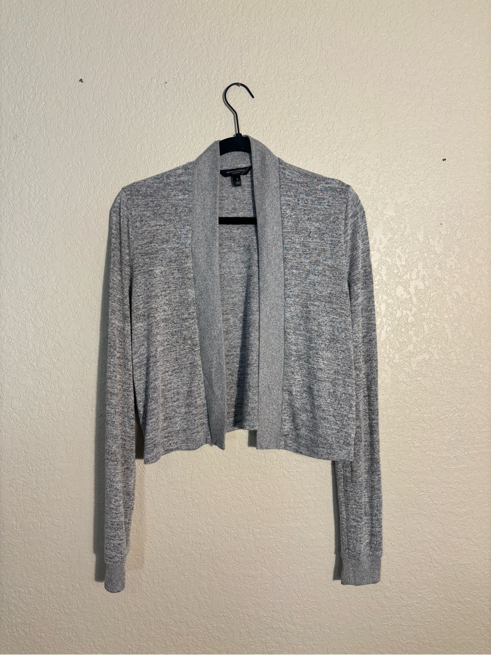 Banana Republic Light Gray Open-Front Women’s Cropped Cardigan Sweater - S